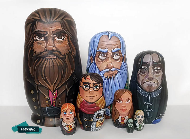 Hand-painted Harry Potter nesting doll set 