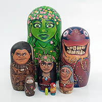 Hand painted DISNEY MOANA nesting doll set